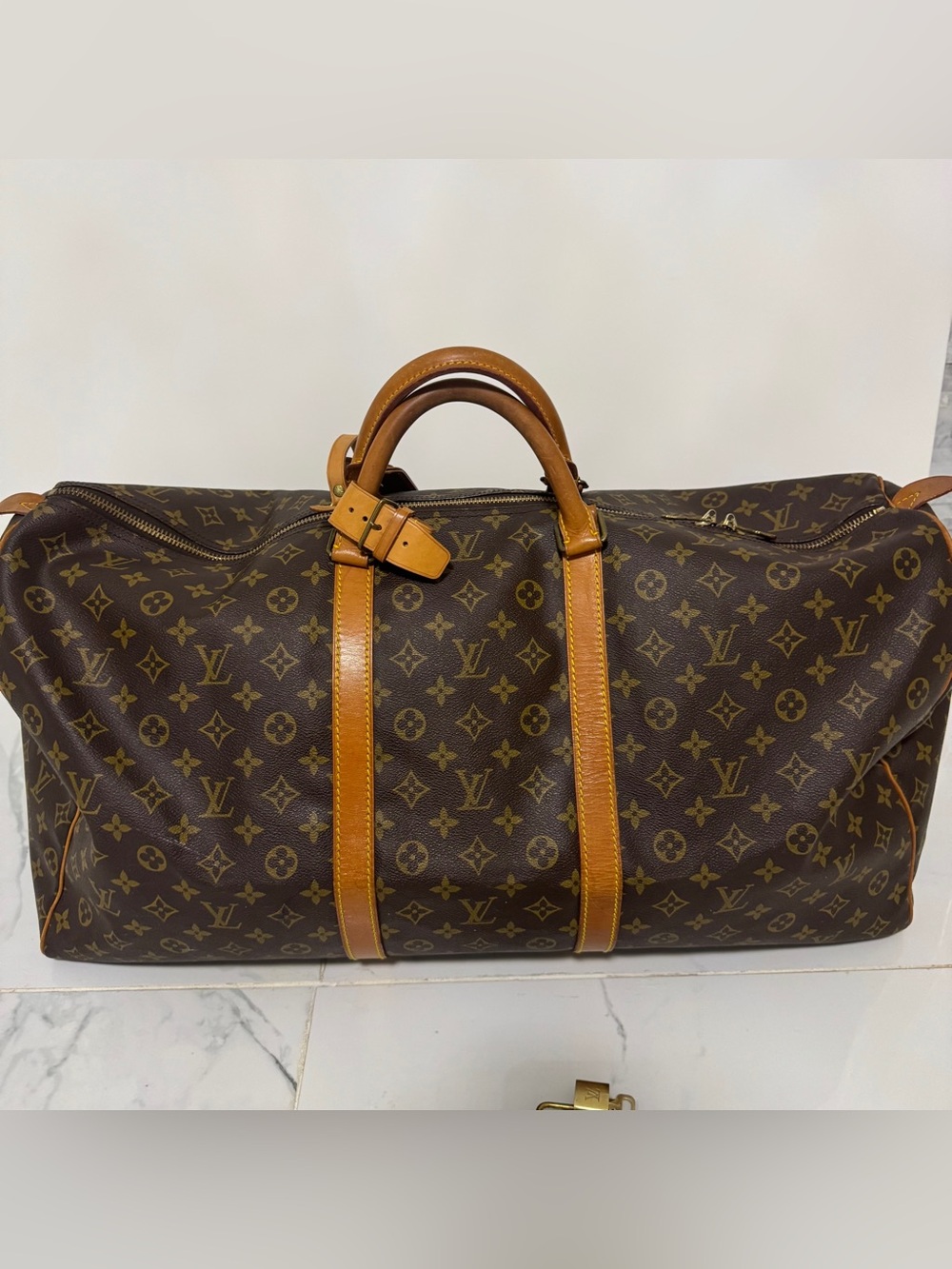 Louis Vuitton Monogram keepall 60 VINTAGE w /COA